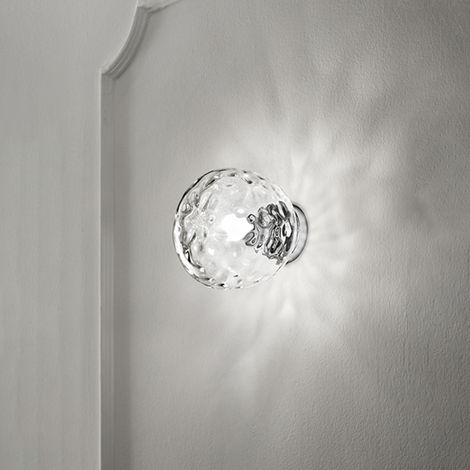 Applique Contemporanea Skin Metallo Cromo Vetro Trasparente 1 Luce E27 (1/2)