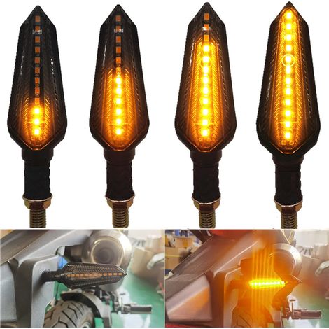 4 Pezzi Indicatori LED Moto 12 Amber Lampe Lampe di Direzione Impermeabile (Nuova Versione) (1/4)