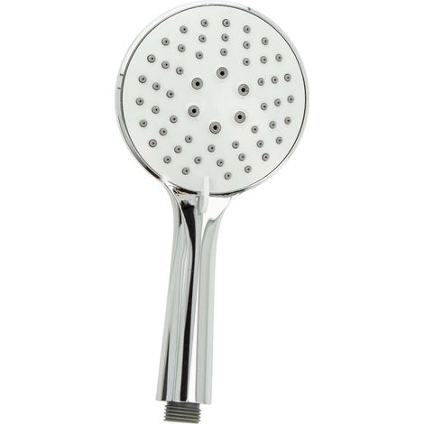 tecuro Komfort-Handbrause Ø 110 mm - mit 3-Funktionen und Antikalknoppen, verchromt (1/5)