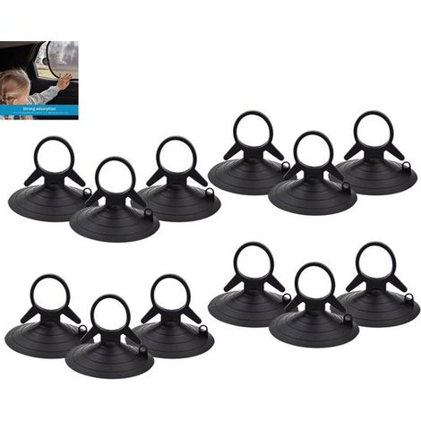 12 piezas, parabrisas, visera de cola de milano, anillo de tracción fuerte, gancho de ventosa universal para accesorios de coche, adecuado (1/5)