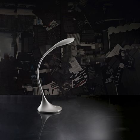 SONAGLI  Lampada da tavolo led in plastica colore grigio opaco metallizzato 7W 600LM 5000K dimmerabile