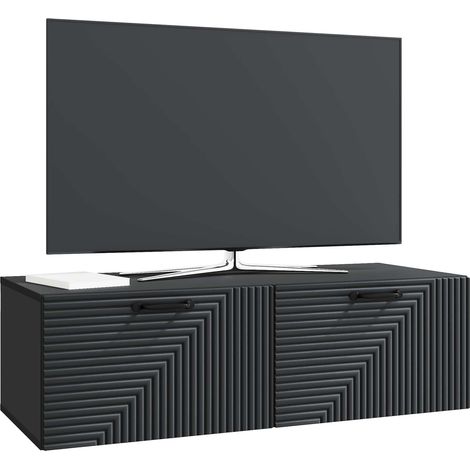 Maison Exclusive - Meuble TV mural Noir 98 x 41 x 30 cm Bois d'ingénierie