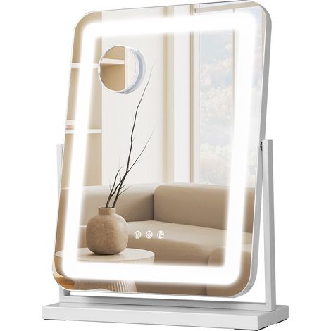 Emitto Hollywood Mirror Vanity Makeup Mirror with Lights 360°Rotation Tabletop (1/5)