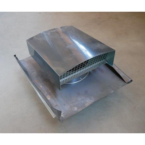 Chapeau de toiture métallique, D 250 mm, rejet 1050 m3/h, asp 850 m3/h, ardoise S&P (UNELVENT) 874182 (1/3)