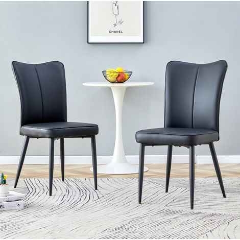 Sillas comedor pack 2 ergonómicas PU y metal OKMYHOME (1/5)