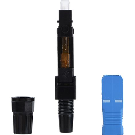 Connecteur fibre optique monomode SC à enfichage rapide, lot de 100, adaptateur intégré pour raccordement FTTH (1/5)