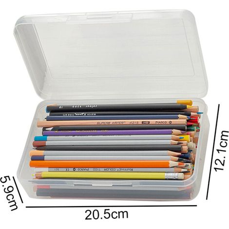 Boîte de rangement pour stylos/marqueurs artistiques, en matériau transparent, disponible en plusieurs couleurs, avec couvercle à clipser, boîte de rangement transparente pour assurer un rangement sûr