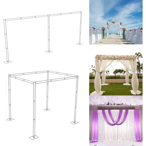 Arche Mariage Ballon Métal Anniversaire Support de Fond Pour Mariage Cérémonie Noël Photographie - 3m x 3m x 3m (1/5)