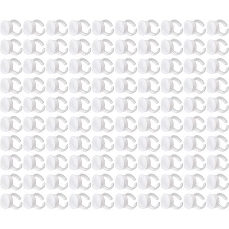 100 pièces de porte-palette à colle en plastique blanc, support jetable pour extension de cils et tatouage (1/5)