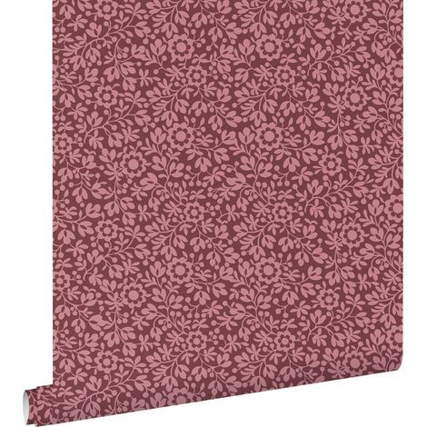 papier peint fleurs violet aubergine - ESTAhome (1/5)