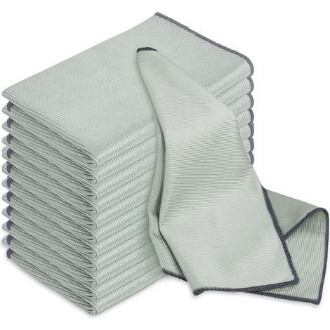 12x Ultra-Fine Microfiber Glass Cleaning Cloths, 30 x 40 cm, Streak-Free Absorbent Polishing Cloth, Machine Washable for Glasses, Dishes, Kitchen, Household Cleaning, Car (1/5)