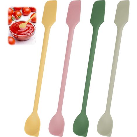 4 Pcs Mini Silicone Spatulas Small for Kitchen Jars (1/5)