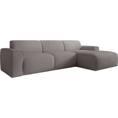 Selsey Bouvi – Ecksofa, Ottomane rechts, graubraun, Bouclé (1/5)