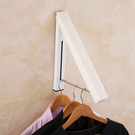Étagère murale pliable en plastique pour vêtements, gain de place, idéale pour les entrées. (1/5)