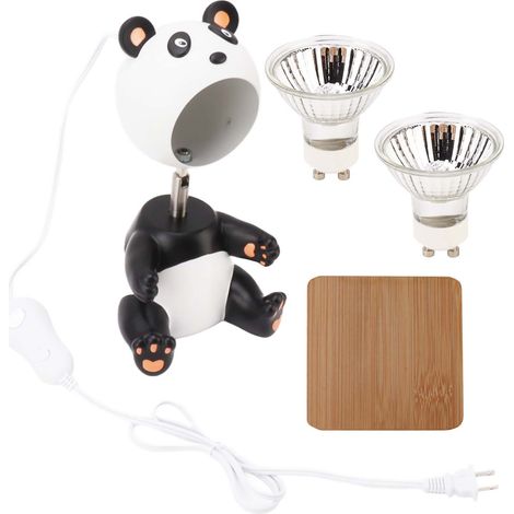 Lumière chauffe-bougie robot panda mignon, cadre métallique, ampoule G10, minuterie, 110-220V, prise US (1/5)