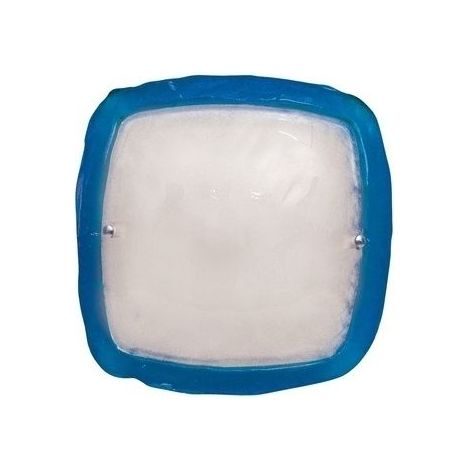 Plafonnier carré blanc bord bleu E27 60W Candellux