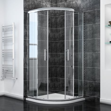 ELEGANT 900 x 900 mm Quadrant Sliding Door Waterproof Shower Cubicle 6mm Walk in Tempered Glass Bathroom Enclosure