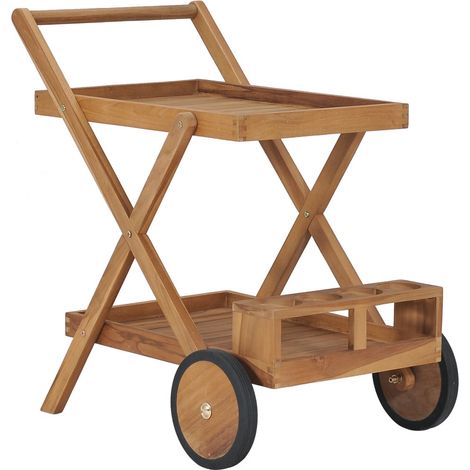 Chariot à thé Bois de teck solide (1/5)