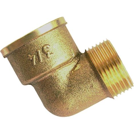 Coude laiton égal sans épaulement Mâle Femelle 1/2" (1/6)