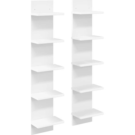 Estante de pared 2 uds. Blanco 22 x 15 x 100 cm vidaXL