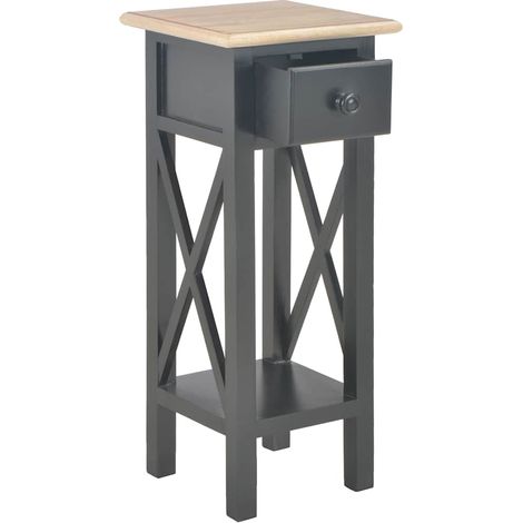 Maison Exclusive - Tavolino Laterale Nero 27x27x65,5 cm in Legno (1/5)