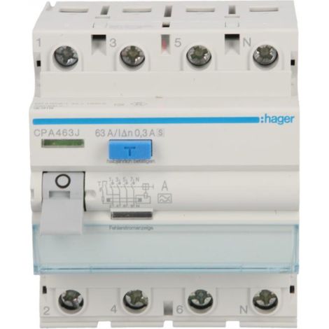 Disjoncteur différentiel 4P 63A 0,3A type A -S CPA463J