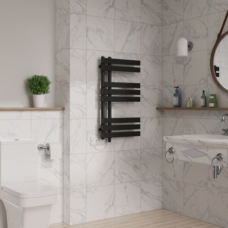Designer Bathroom Electric Towel Warmer 800x450mm Black (1/5)