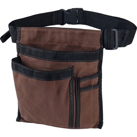 Ceinture porte-outils 5 poches pour homme, construction en toile durable, ceinture réglable, pochette utilitaire pour mari, père, fils et bricoleur (1/4)