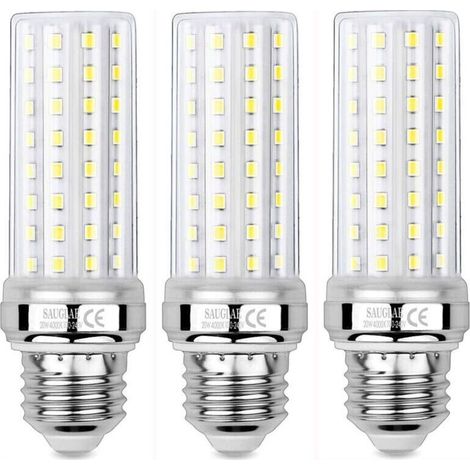 Confezione da 3 lampadine LED da 20W con attacco E27, equivalenti a lampadine a incandescenza da 150W, 2300 lm, luce bianca neutra 4000 K (NPTERBL) (1/5)