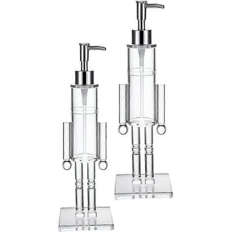 Distributeur de savon Casse-Noisette, flacon de savon liquide Casse-Noisette de Noël, pompe à lotion rechargeable en acrylique transparent (lot de 2) (1/5)