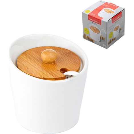 Sucrier avec couvercle en bambou Florina Adria 10 x 10 x 9,5 cm 230 ml (1/5)