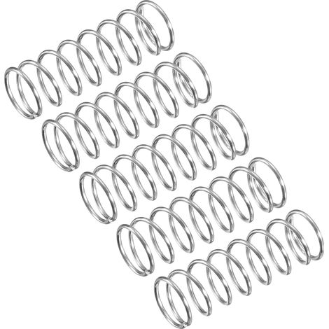 5 - Ressort De Compression - Acier Inoxydable 304 - Résistance Mécanique Élevée - Pour Réparations Et Projets Mécaniques - Ton Argenté - 7mm X 20mm