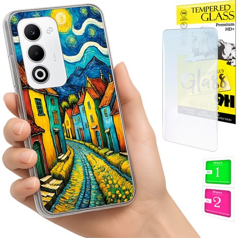 Coque pour Oppo A5 5G - Coque photo - Coque arrière avec graphismes artistiques et verre 9H (1/5)