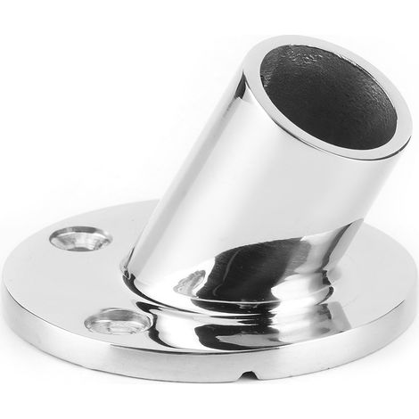 Raccord de main courante à base ronde en acier inoxydable 316, à 60 degrés, adapté aux tuyaux de 22 mm (7/8 pouce). (1/5)