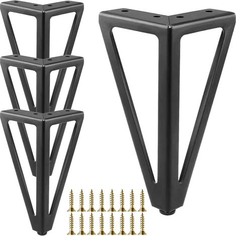 Morceaux de noirs de 15 cm (6 pièces), robustesse, environnement, canapé, armoire et table (lot 4), pieds et rechanges de canapé, armoire et commode (noir). (1/5)