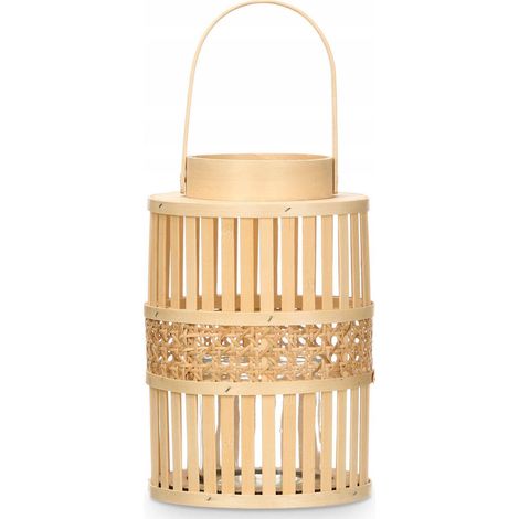 Giftdecor ELYSIAN linterna de bambú natural 16.5x16.5x39 cm (1/2)