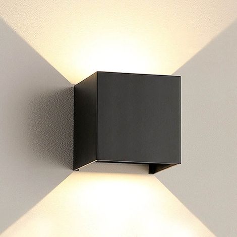 Quadratische LED-Wandleuchte aus Aluminium, 6 W – schwarz (Netzkabel erforderlich) für Wohnzimmer, dekorative Innenbeleuchtung, 110–220 V, Treppenhaus