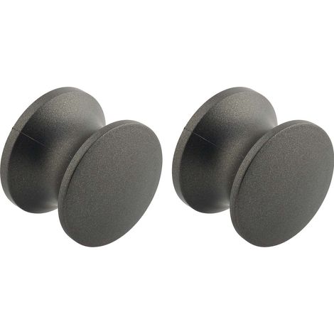 Cyclingcolors – Lot de 2 boutons de poignée meuble plastique gris anthracite 23mm – À visser M5 pour placard, étagère, commode, armoire cuisine