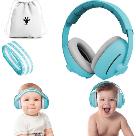 Casque Anti Bruit Bébé, 2in1 Casques de Protection Auditive pour Bébé, Améliore le Sommeil Pendant les Déplacements (1/5)