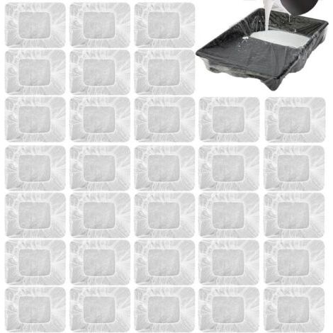 Pair doublures de Plateau de Peinture, Lot de 30 revêtements jetables pour bac à Peinture de 9 in, Grand Plateau de Peintre, Plateau de Peinture jetable, Plateau de Peinture Transparent
