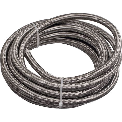 8AN AN8 Stainless Steel Braided PTFE Fuel Hose Line Pipe 20ft Black Fitting Kit