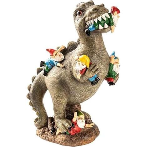 3 Dinosaurier-Zwergfiguren, robustes Kunstharz für den Außenbereich, Garten- und Bürodekoration, Geburtstagsgeschenk für Erwachsene (1/5)
