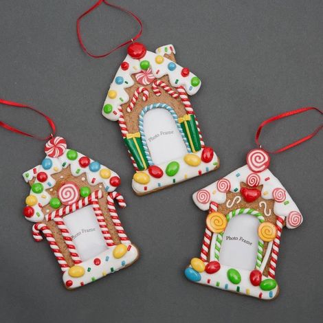 Christmas Hanging Decorations 12Pcs Ceramic Personalise Photo Homes (1/5)