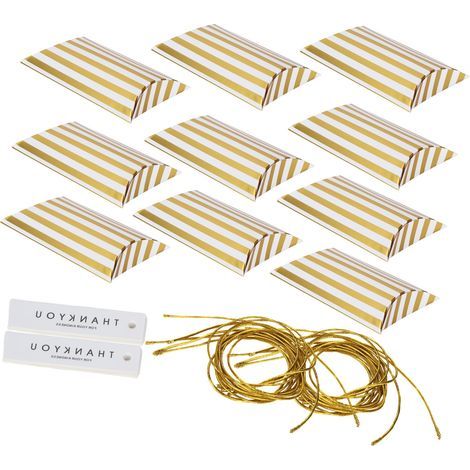 Boîte-cadeau dorée 10 pièces pour emballage bonbons, mariages, anniversaires et fêtes DIY (1/5)
