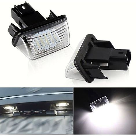 Zwei LED-Kennzeichenleuchten, kompatibel mit Peugeot Citroën 206/207/307/308 C3-C6