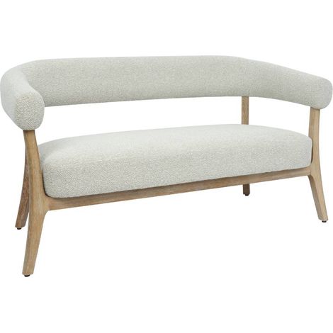Canapé en bois et tissu écru Freya