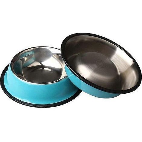 Gamelles en acier inoxydable pour chats, lot de 2, gamelles antidérapantes pour petits chiens et chats (1/4)