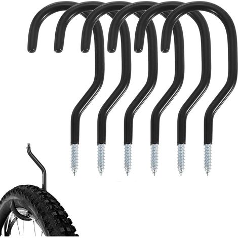 CCYKXA Robuste Wandhaken, 6er-Set Fahrradhaken (für Garagen), robuste Deckenhaken (für Garagen) (schwarz)