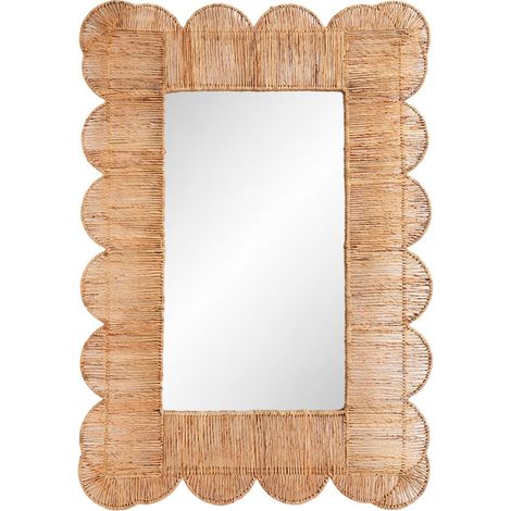 Specchio da parete fibra naturale intrecciata ondulato 74 cm (1/5)