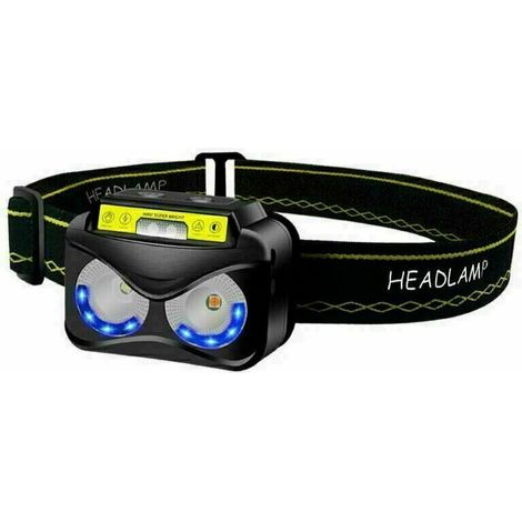JOORRTLampe Frontale Puissante, Lampe Frontale LED Rechargeable USB, 500m, 3 Modes d'éclairage, Réglable, Légère, Convient pour Courir, Marcher, Camping, Câble USB [Classe énergétique A++] (1/5)
